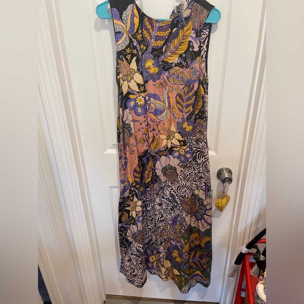 nwot anthropologie Floral Women's maxi dress with side slits xs petite